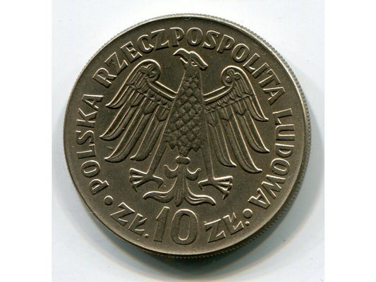 POLSKA. 10 złotych 1964. Król Kazimierz Wielki. Napis wypukły.